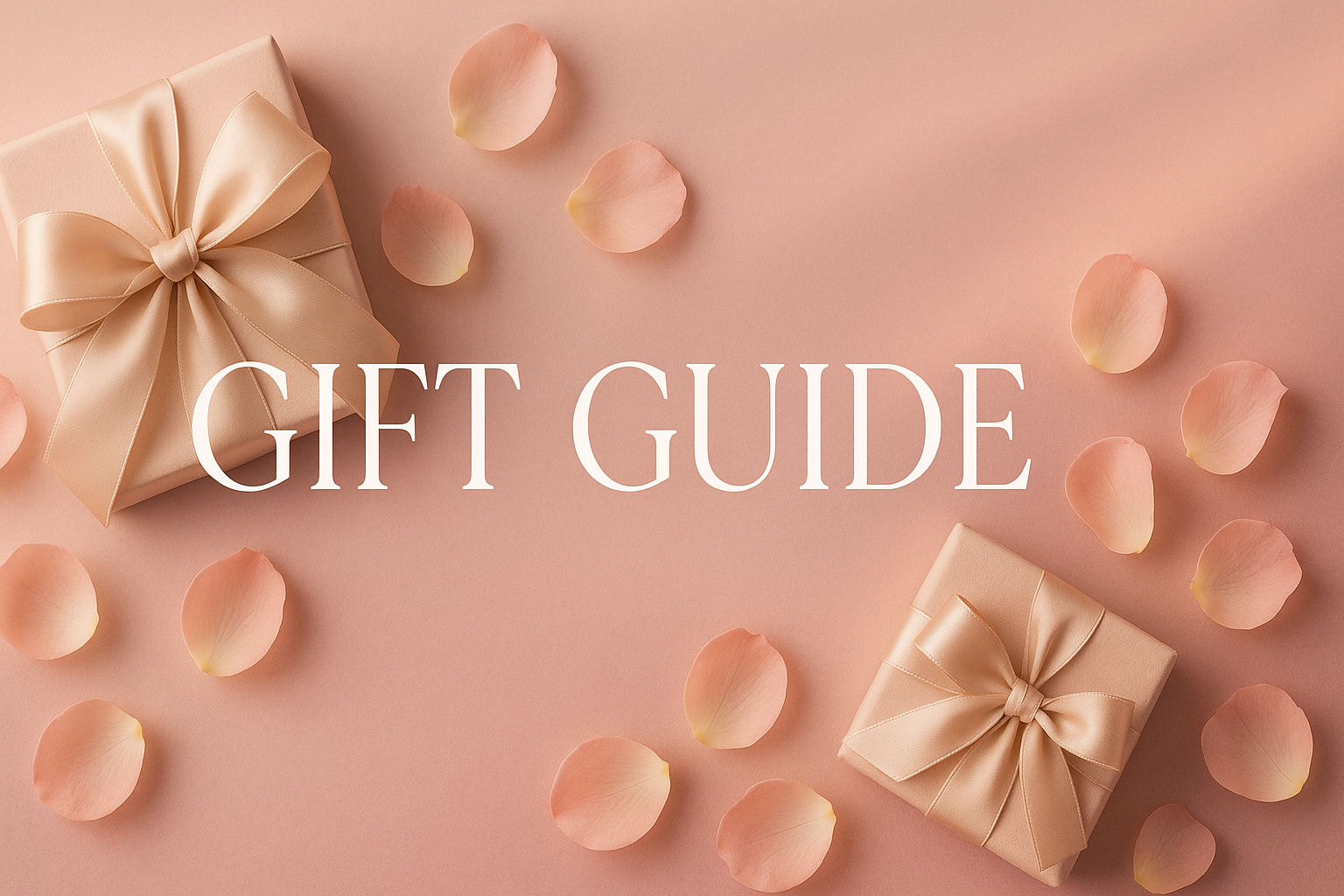 gift guide page image hero banner: light blush or soft rose