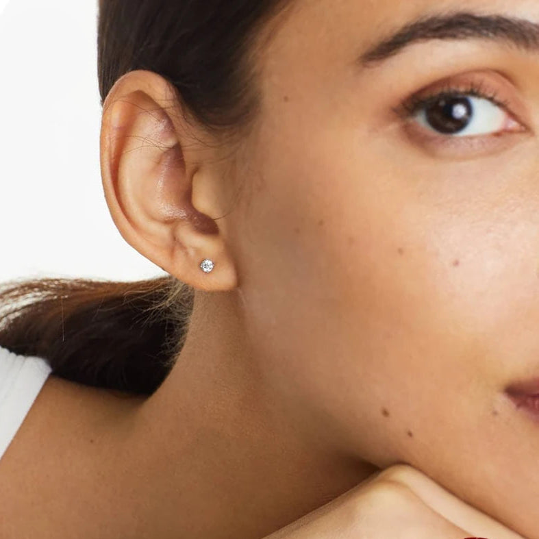   MirrorQuenn  0.1CT Moissanite Stud Earrings in Sterling Silver Rose Gold- 0.1CT X2-Gold- 0.1CT X2-Silver- 1.0CT X2-Silver- 0.1CT X2-Silver- 0.5CT X2 