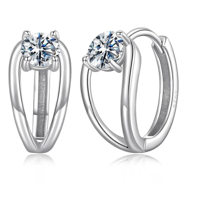 mirrorquenn 0.3CT Moissanite Hoop Earrings Silver Gold in shop online women's fashion