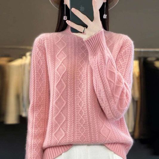 mirrorquenn 100% Merino Wool Cashmere Sweater in shop online women's fashion