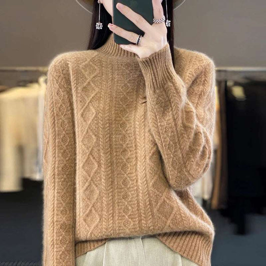 mirrorquenn 100% Merino Wool Cashmere Sweater in shop online women's fashion