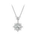   MirrorQuenn  1CT Moissanite Halo Pendant Necklace MSN017 