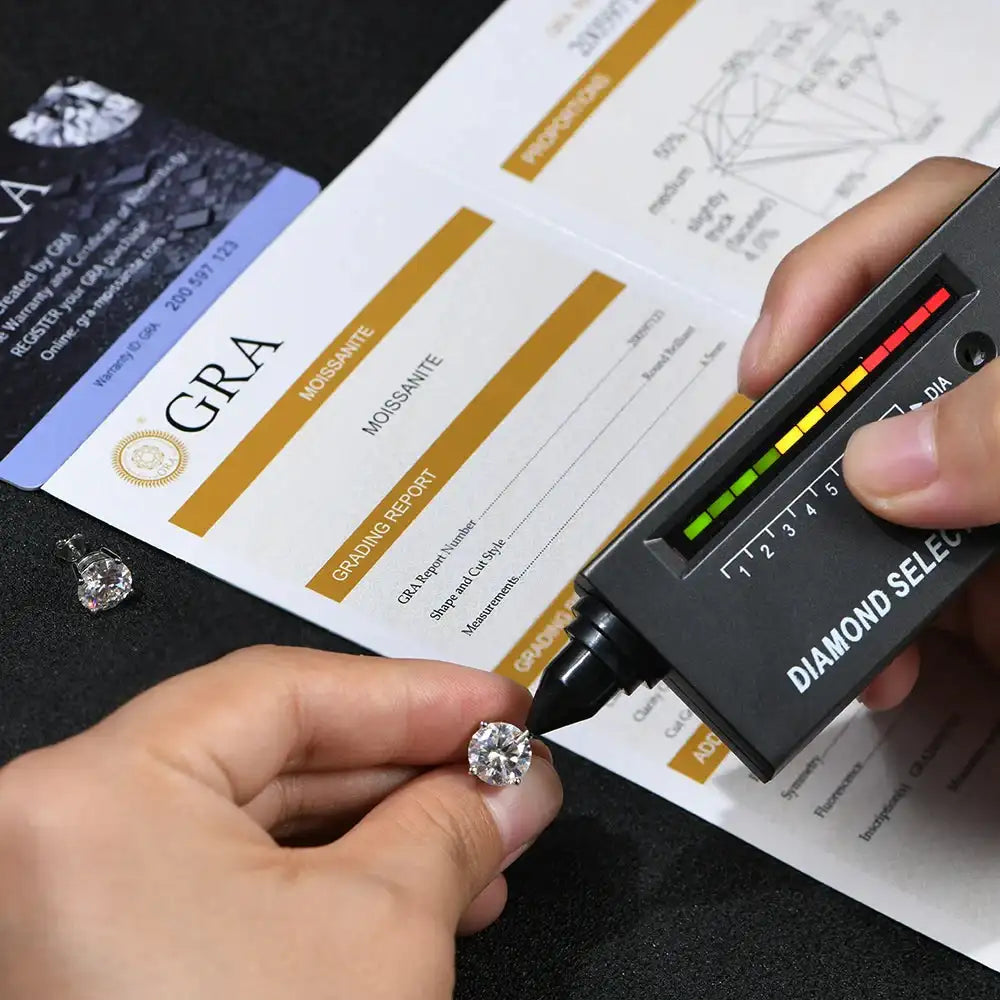   MirrorQuenn earrings 2 Carat Moissanite Stud Earrings 1.0CT 6.5mm / S925 Sterling Silver-1.0CT 6.5mm / Solid 18K Gold-1.0CT 6.5mm / Solid 14K Gold-1.0CT 6.5mm / Solid 10K Gold-2.0CT 8.0mm / S925 Sterling Silver 