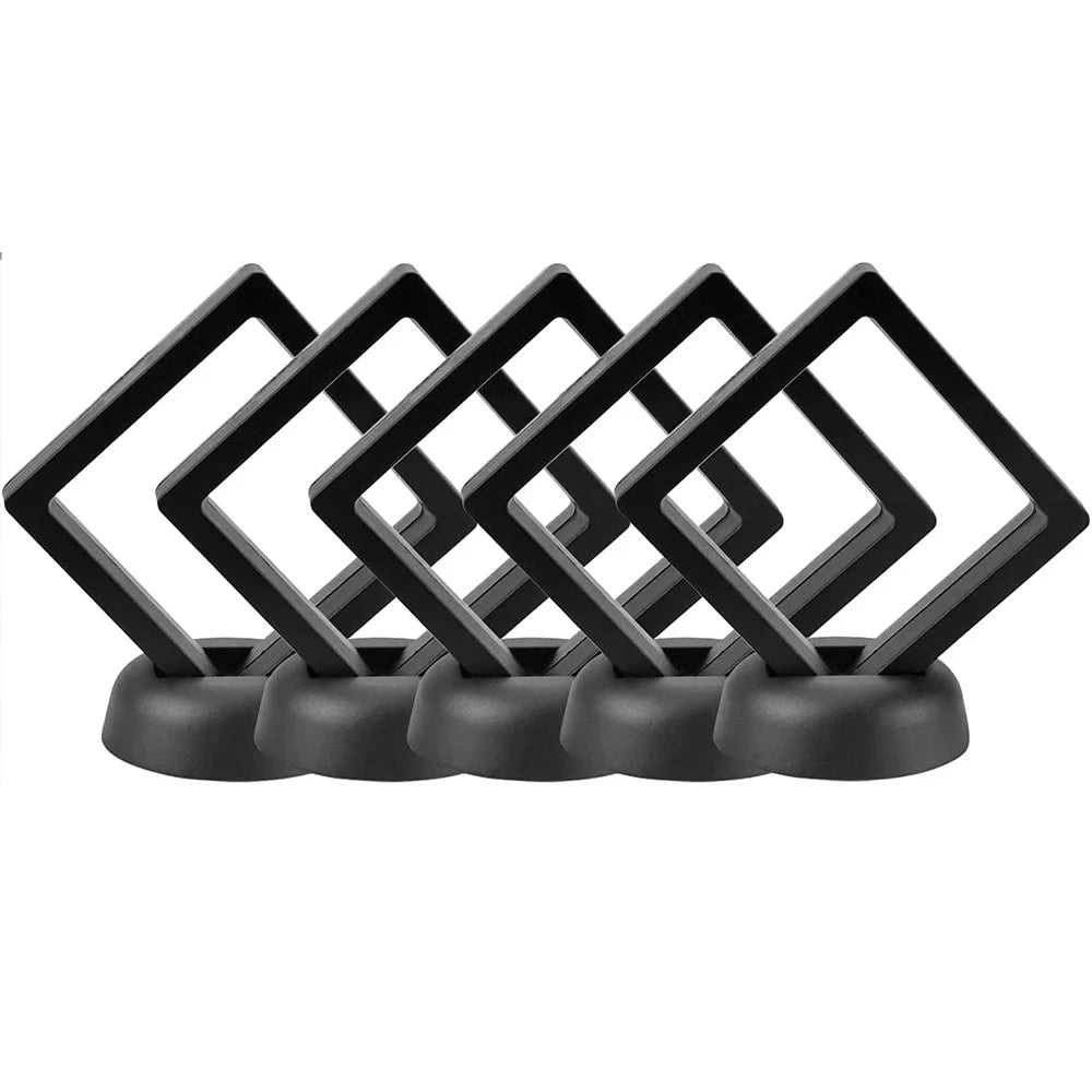   MirrorQuenn  5-Piece Floating Display Case Frame for Jewelry & Coins Box + Base (Black) / 5X5-Box + Base (Black) / 7X7-Box + Base (Black) / 9X9-Box + Base (Black) / 11X11-Box + Base (white) / 5X5 