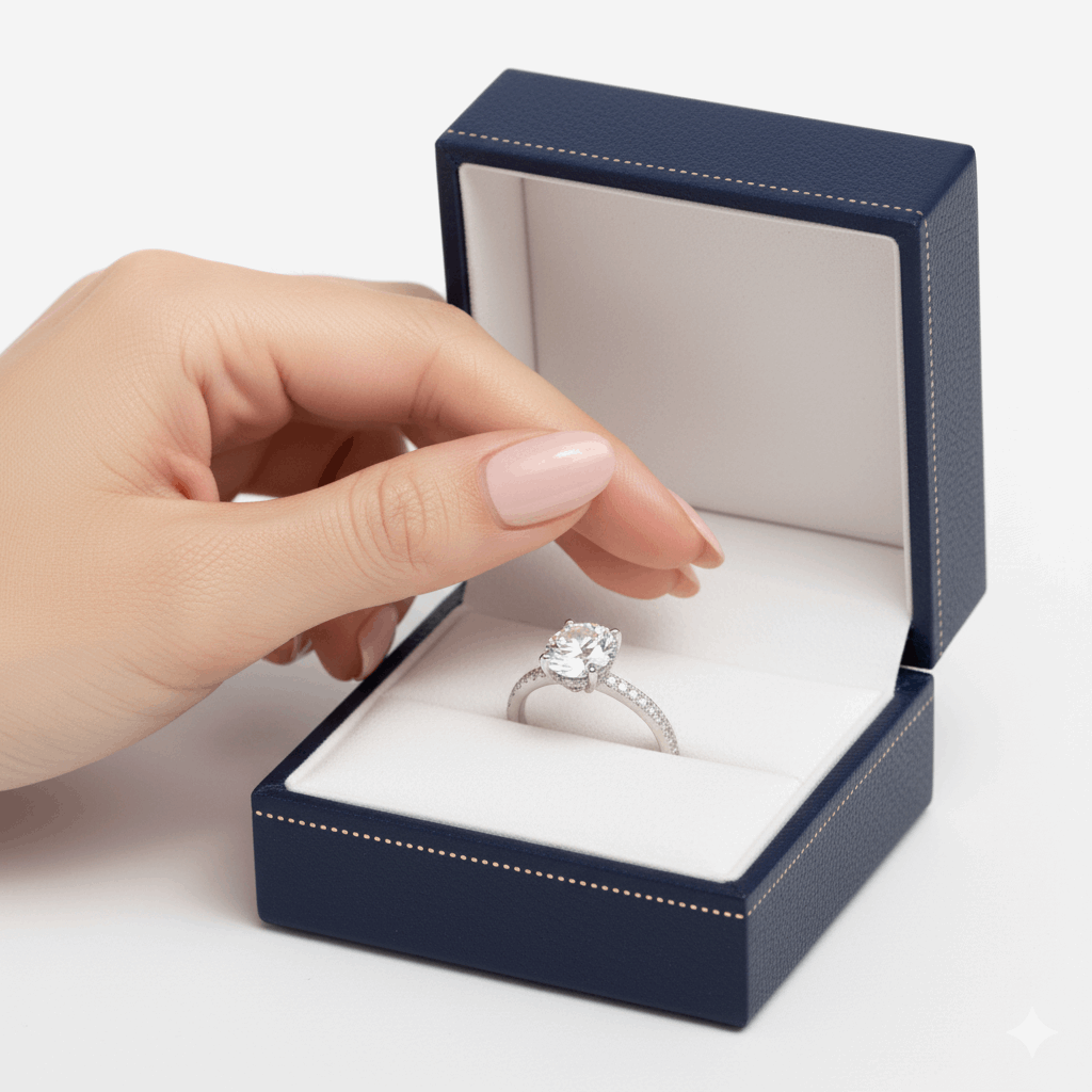   MirrorQuenn  5CT Moissanite Engagement Ring in 18K White Gold & Silver Moissaite / 4.5-Moissaite / 5-Moissaite / 5.5-Moissaite / 6-Moissaite / 6.5 