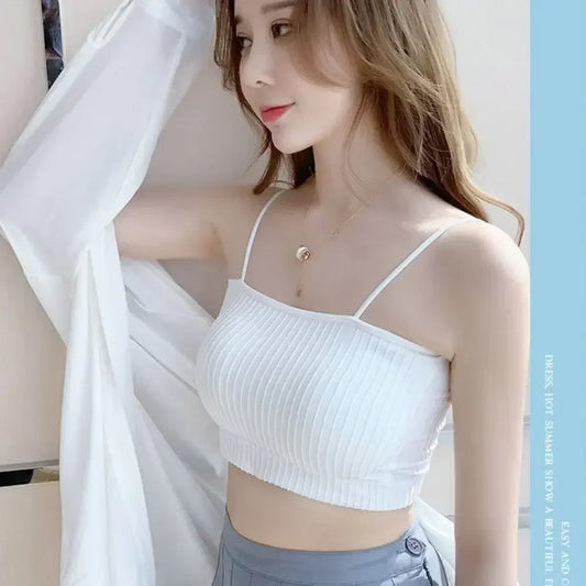 mirrorquenn Adjustable Lace Camisole Top – Solid Sleeveless Cami for Women in shop online women's fashion