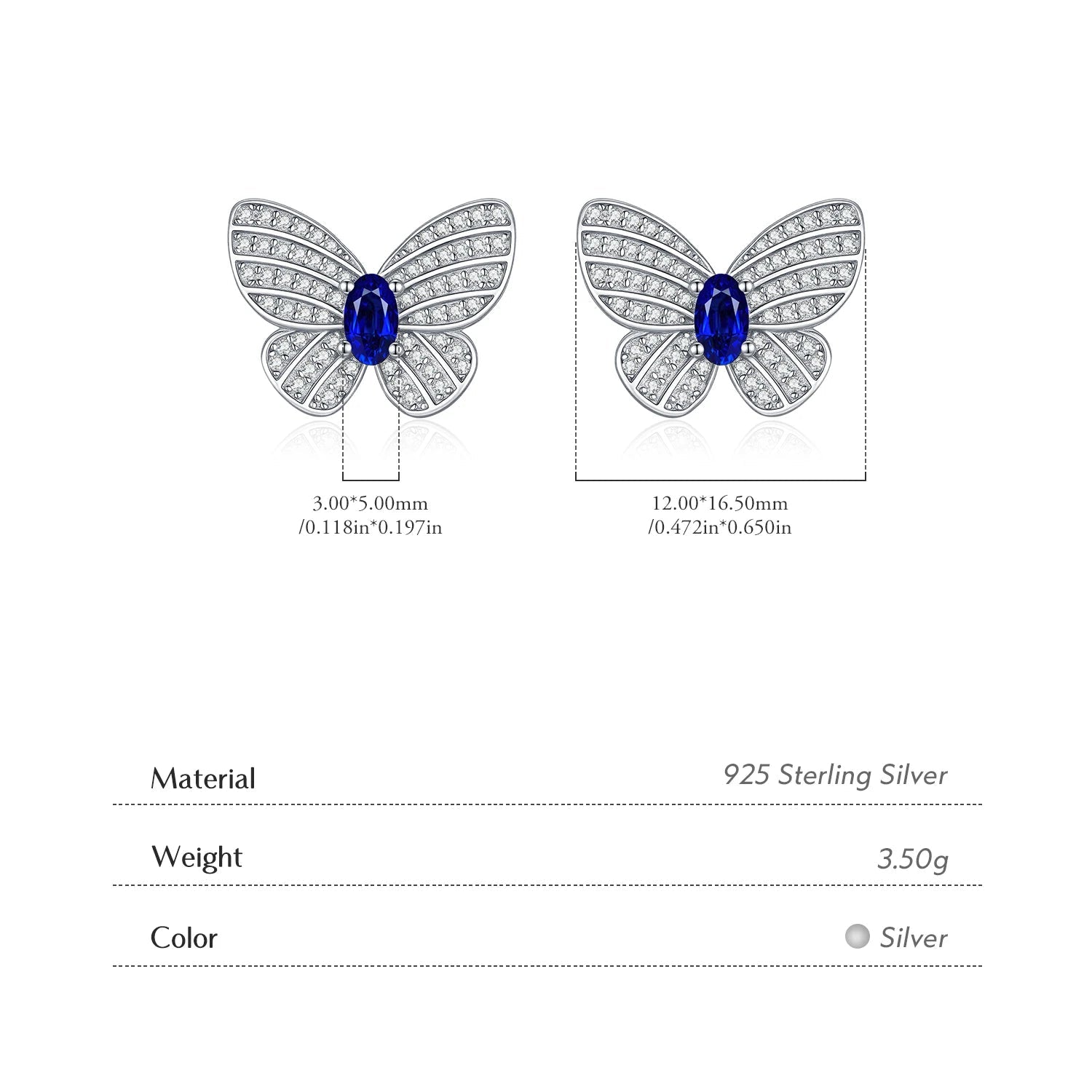   MirrorQuenn earrings Azure Monarch Butterfly Studs Butterfly 