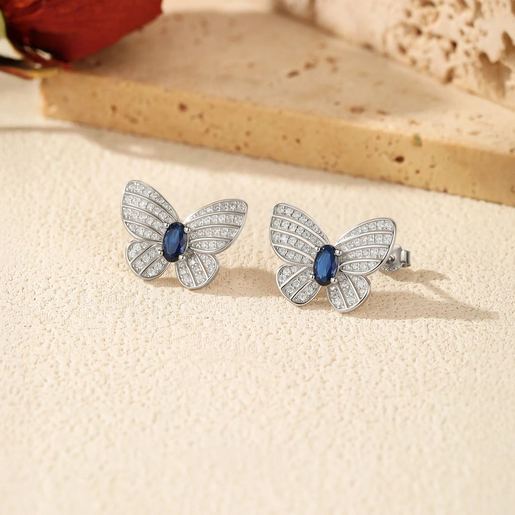   MirrorQuenn earrings Azure Monarch Butterfly Studs Butterfly 