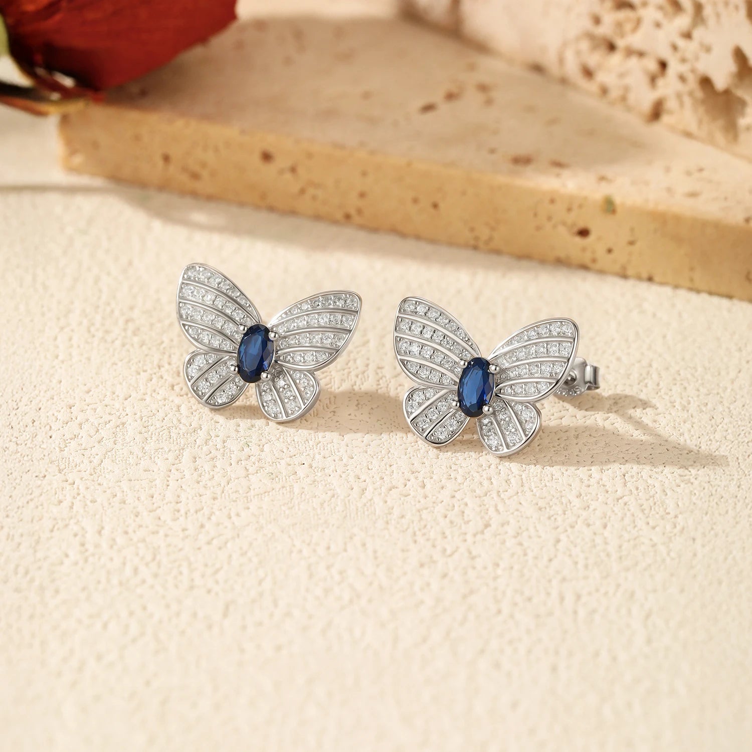   MirrorQuenn earrings Azure Monarch Butterfly Studs Butterfly 