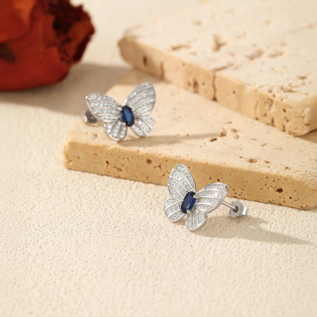   MirrorQuenn earrings Azure Monarch Butterfly Studs Butterfly 