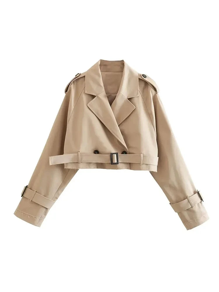 mirrorquenn Belted Crop Trench in shop online women's fashion