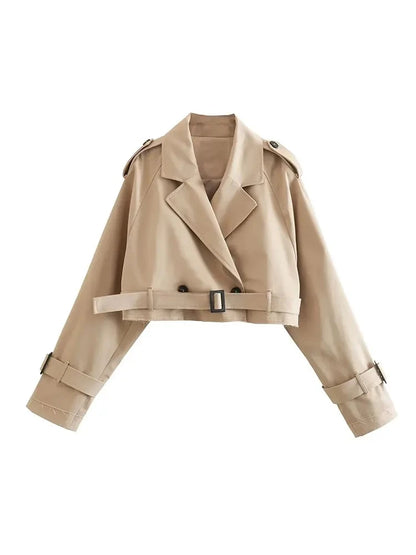 mirrorquenn Belted Crop Trench in shop online women's fashion