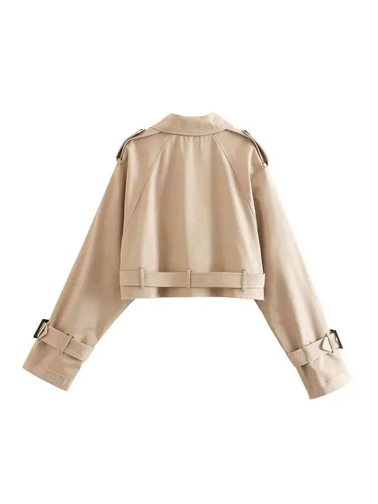 mirrorquenn Belted Crop Trench in shop online women's fashion