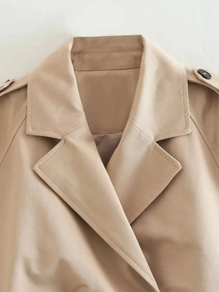 mirrorquenn Belted Crop Trench in shop online women's fashion