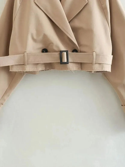 mirrorquenn Belted Crop Trench in shop online women's fashion
