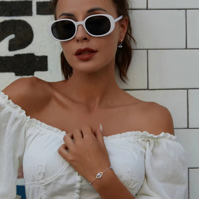 Customer wearing Blue Zircon Guardian Eye Bracelet – 925 Silver