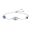   MirrorQuenn  Blue Zircon Guardian Eye Bracelet – 925 Silver SCB089 