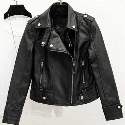 mirrorquenn Chic Leather Jacket in shop online women's fashion