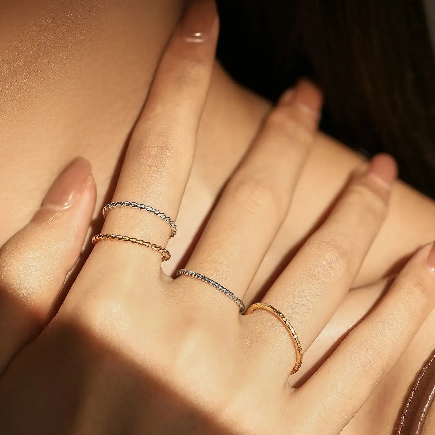   MirrorQuenn  Classic Wave Geometric Stackable Ring JT1200S / 3.5-JT1200S / 4.5-JT1200S / 5.5-JT1200S / 6-JT1200S / 7 