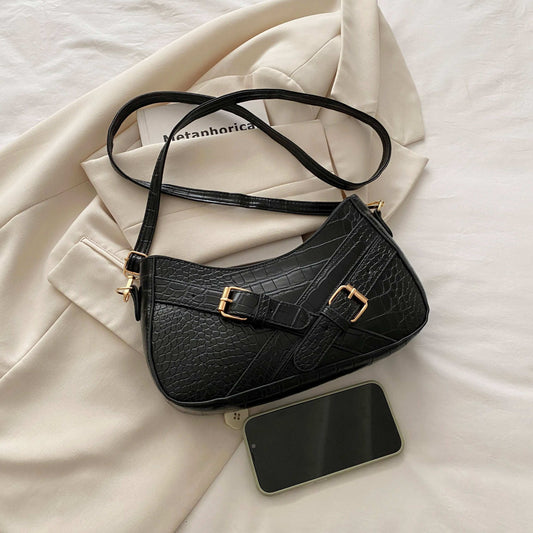 mirrorquenn Crocodile Pattern Underarm Shoulder Bag in shop online women's fashion