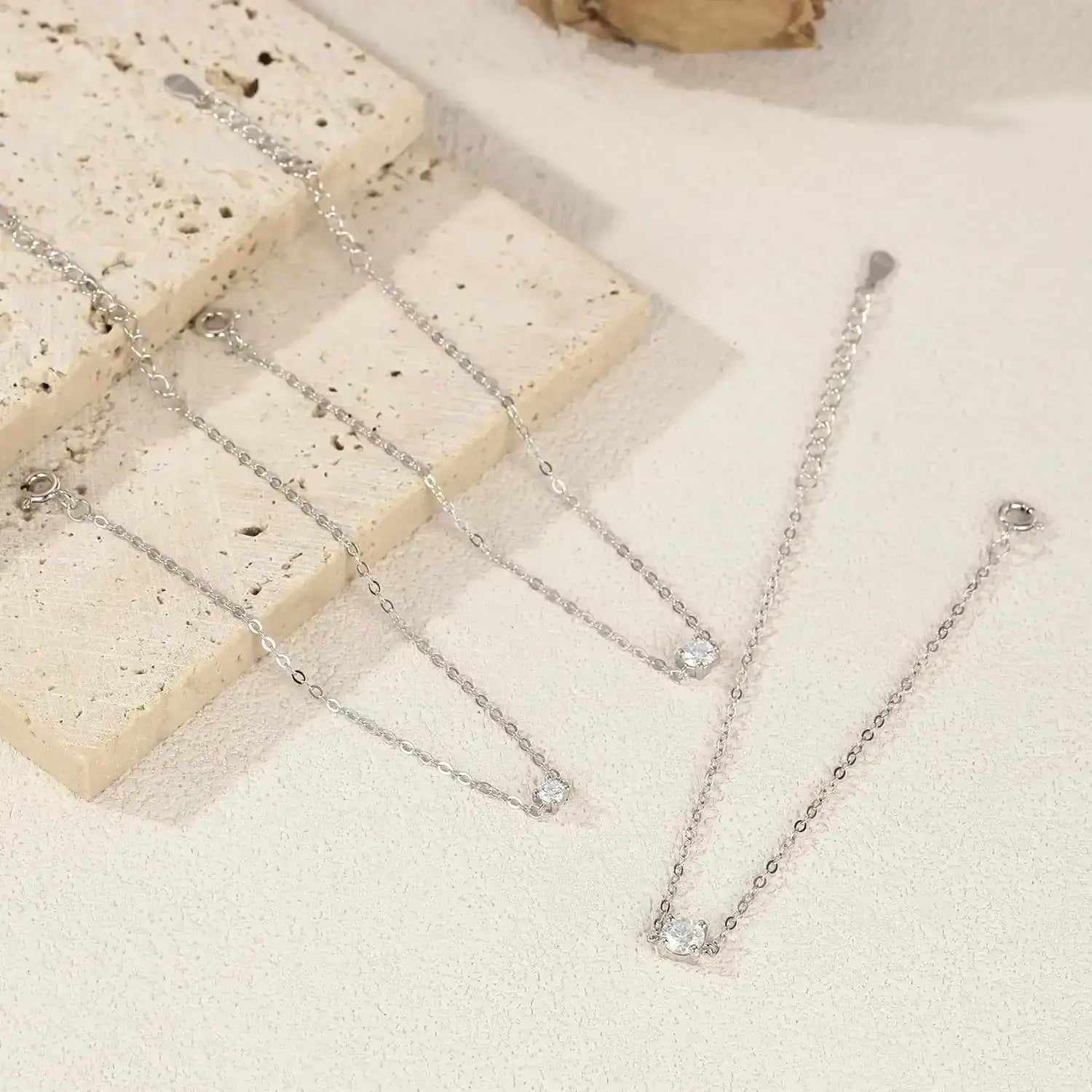   MirrorQuenn  D Color Moissanite Link Chain Bracelet Luxury Box 0.1CT-Luxury Box 0.3CT-Luxury Box 0.5CT-0.1 CT-0.3 CT 