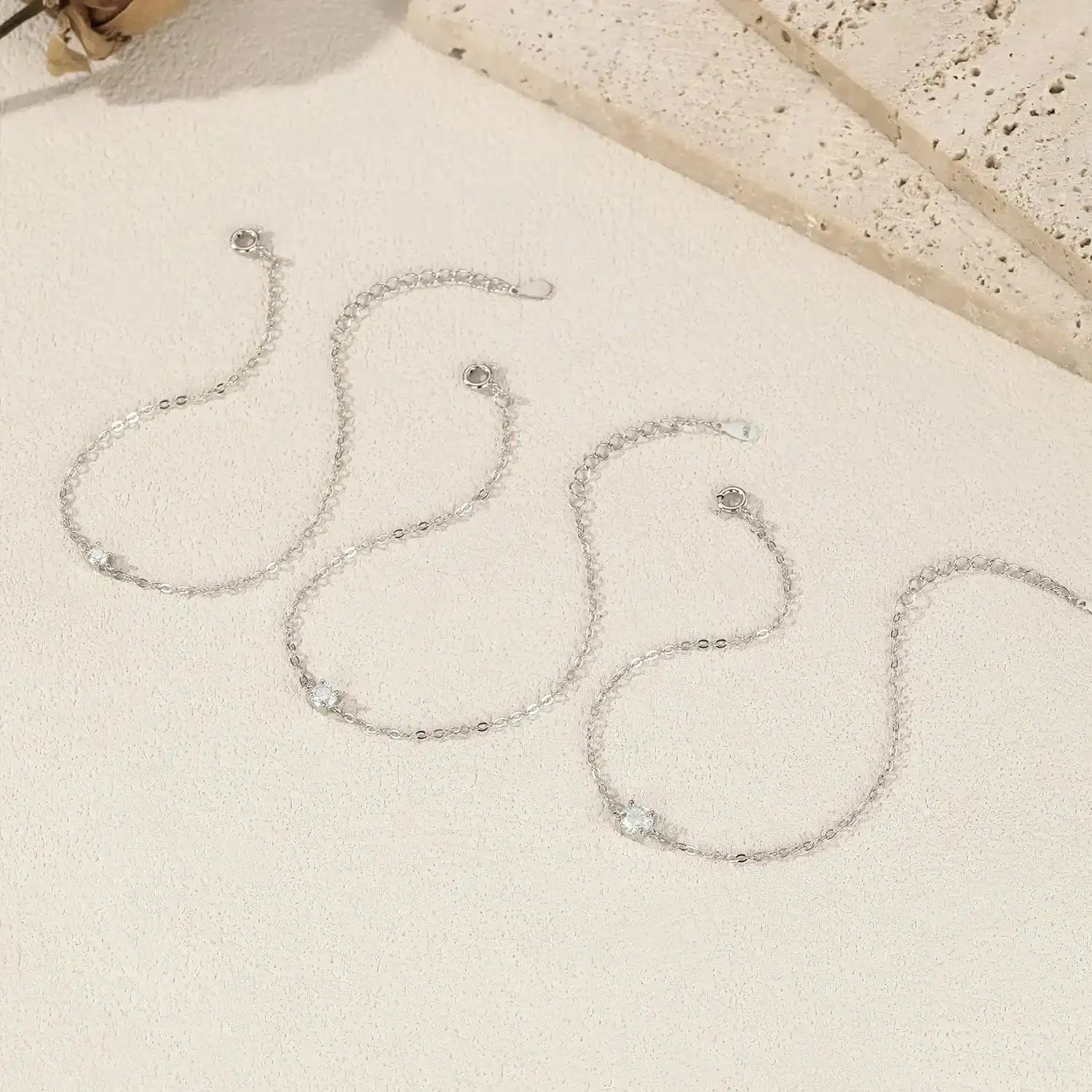   MirrorQuenn  D Color Moissanite Link Chain Bracelet Luxury Box 0.1CT-Luxury Box 0.3CT-Luxury Box 0.5CT-0.1 CT-0.3 CT 