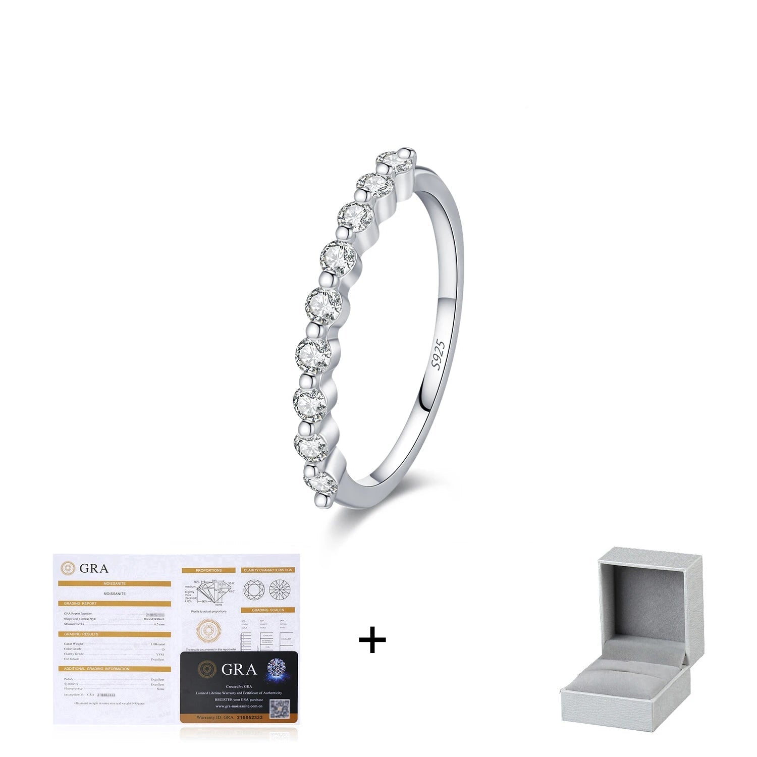   MirrorQuenn  D Color Moissanite Round Silver Wedding Ring Luxury Packaging / 5-Luxury Packaging / 6-Luxury Packaging / 7-Luxury Packaging / 8-Luxury Packaging / 9 