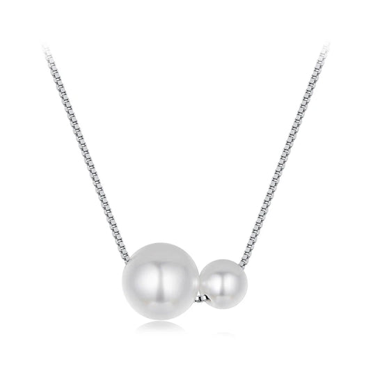 mirrorquenn Dainty 925 Silver Pearl Pendant Necklace in shop online women's fashion