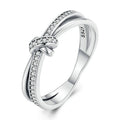   MirrorQuenn  Double Layer Knot Zircon Ring in Sterling Silver Silver / 6-Silver / 7-Silver / 8-Silver / 9-Gold / 6 
