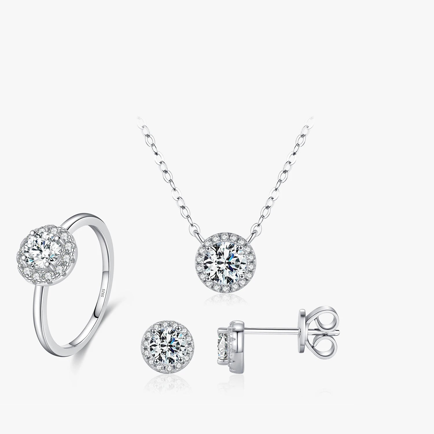   MirrorQuenn  Eternal Brilliance Moissanite Set 925 Sterling Silver / 5-925 Sterling Silver / 6-925 Sterling Silver / 7-925 Sterling Silver / 8-925 Sterling Silver / 9 