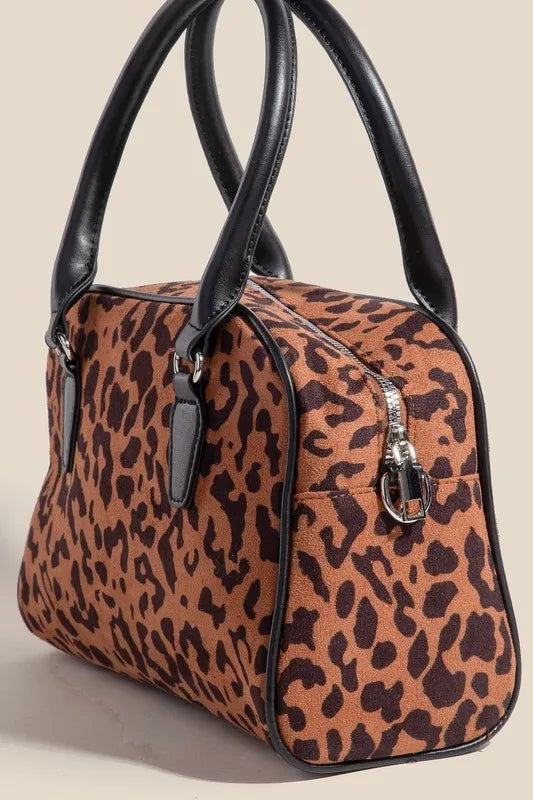 mirrorquenn Faux Leather Handle Boxy Handbag in shop online women's fashion