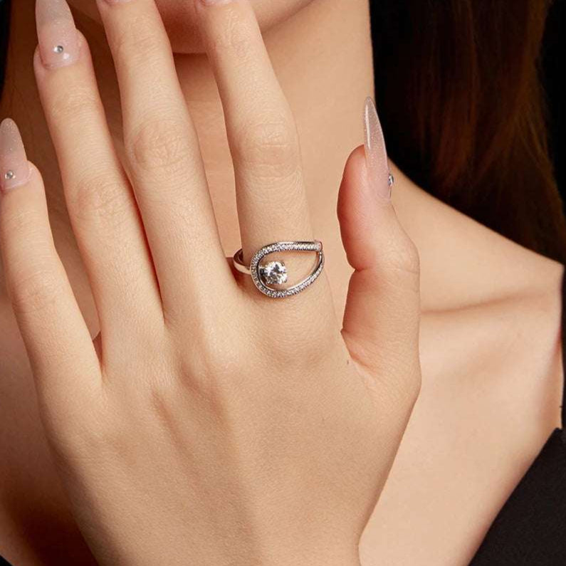   MirrorQuenn  Gold Plated Moissanite Circle Wedding Band MSR078 / 6-MSR078 / 7-MSR078 / 8-MSR078 / 9 