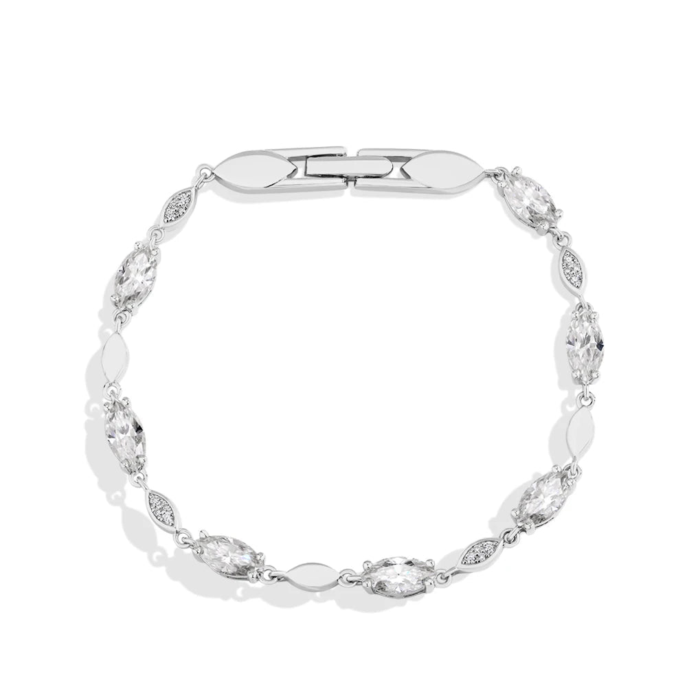  MirrorQuenn  Marquise & Round Moissanite S925 Tennis Bracelet S925 Sterling Sliver / Yellow Gold / 17cm-S925 Sterling Sliver / Yellow Gold / 18cm-S925 Sterling Sliver / Yellow Gold / 19cm-S925 Sterling Sliver / Yellow Gold / 20cm-S925 Sterling Sliver / White Gold / 20cm 