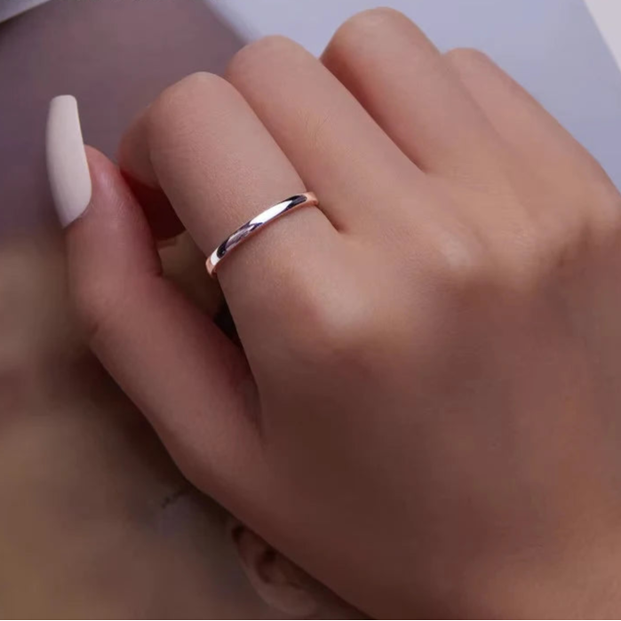   MirrorQuenn  Minimalist Sterling Silver Eternity Ring VSR165 / 8-VSR165 / 7-VSR165 / 6 