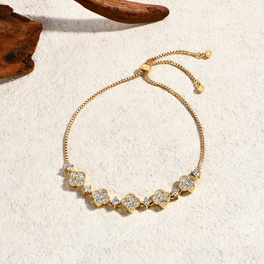   MirrorQuenn  MirrorQuenn™ Celestial Star Moissanite Bracelet S925 Sterling Silver / White Gold / 24cm-S925 Sterling Silver / Yellow Gold / 24cm 