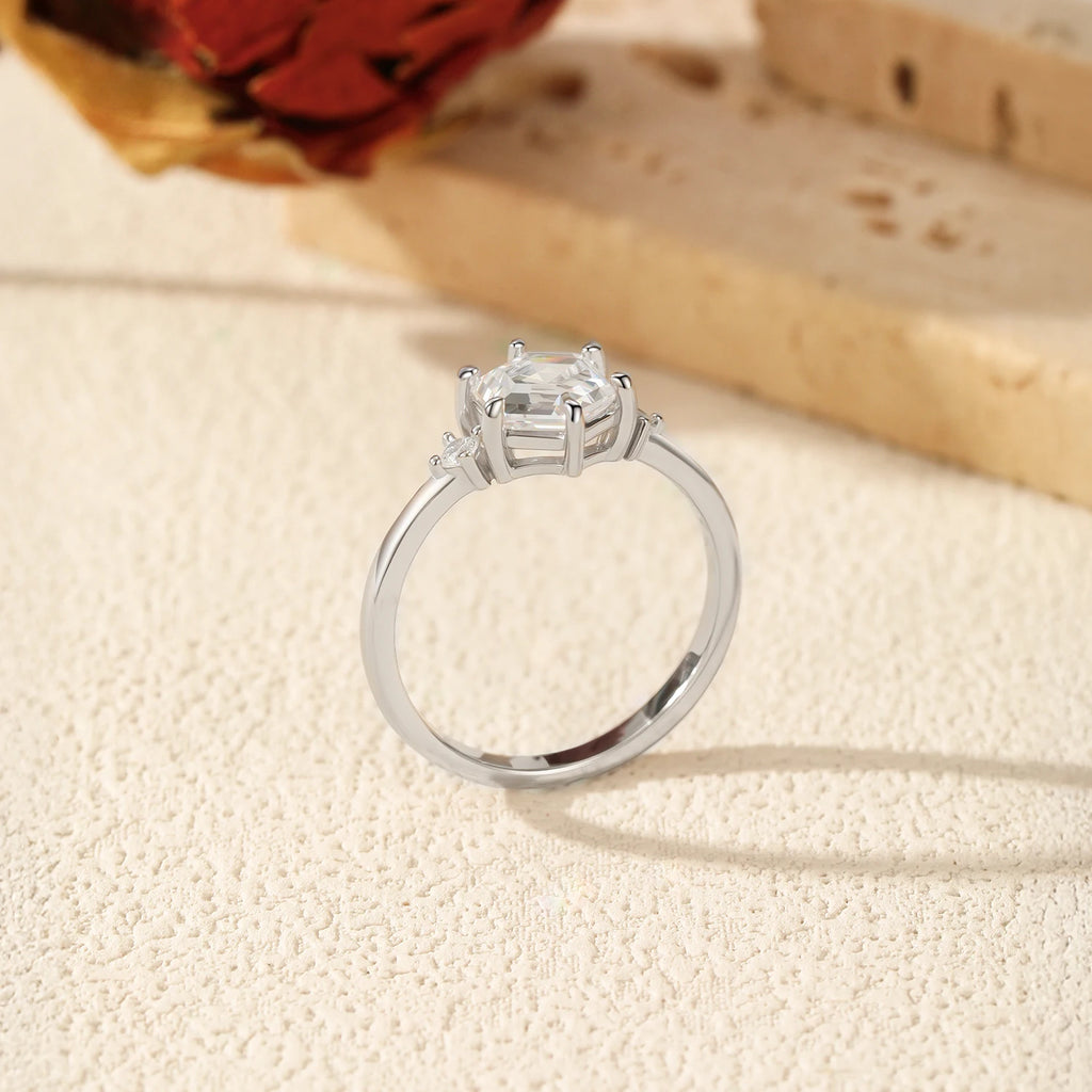   MirrorQuenn rings Modern Hexagon Solitaire Ring S925 Sterling Silver / 5-S925 Sterling Silver / 6-S925 Sterling Silver / 7-S925 Sterling Silver / 8-S925 Sterling Silver / 9 