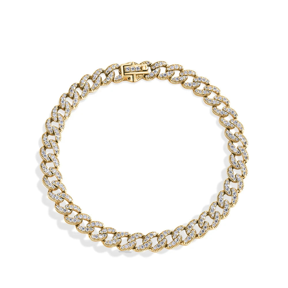   MirrorQuenn  Moissanite Cuban Link Bracelet – 925 Sterling Silver s925 Sterling Silver / 6.0mm white / 16cm-s925 Sterling Silver / 6.0mm white / 15cm-s925 Sterling Silver / 6.0mm white / 17cm-s925 Sterling Silver / 6.0mm white / 18cm-s925 Sterling Silver / 6.0mm white / 19cm 