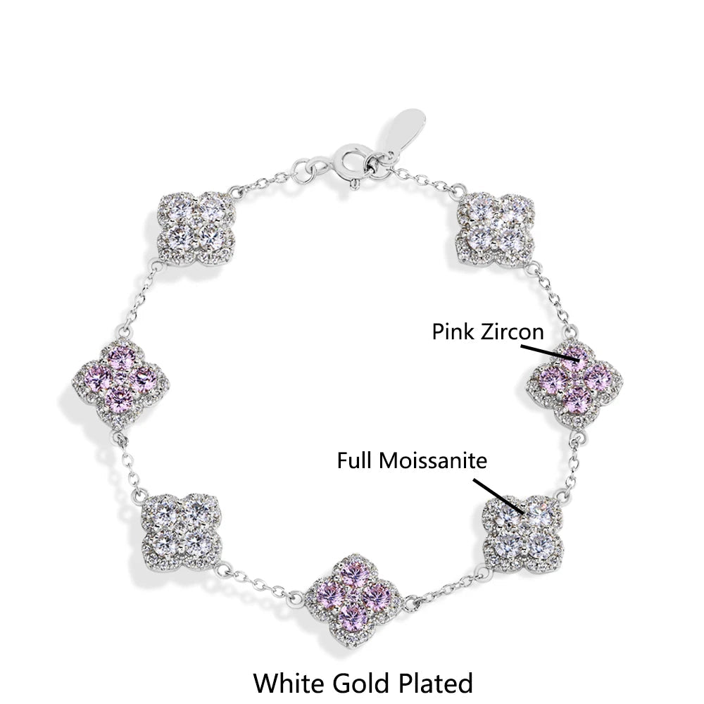   MirrorQuenn bracelets Moissanite Star Bracelet in Sterling Silver 925 Sterling Silver / Pink Zircon + Yellow Gold / 17cm-925 Sterling Silver / Pink Zircon + Yellow Gold / 16cm-925 Sterling Silver / Pink Zircon + Yellow Gold / 15cm-925 Sterling Silver / Pink Zircon + Yellow Gold / 18cm-925 Sterling Silver / Pink Zircon + Yellow Gold / 19cm 
