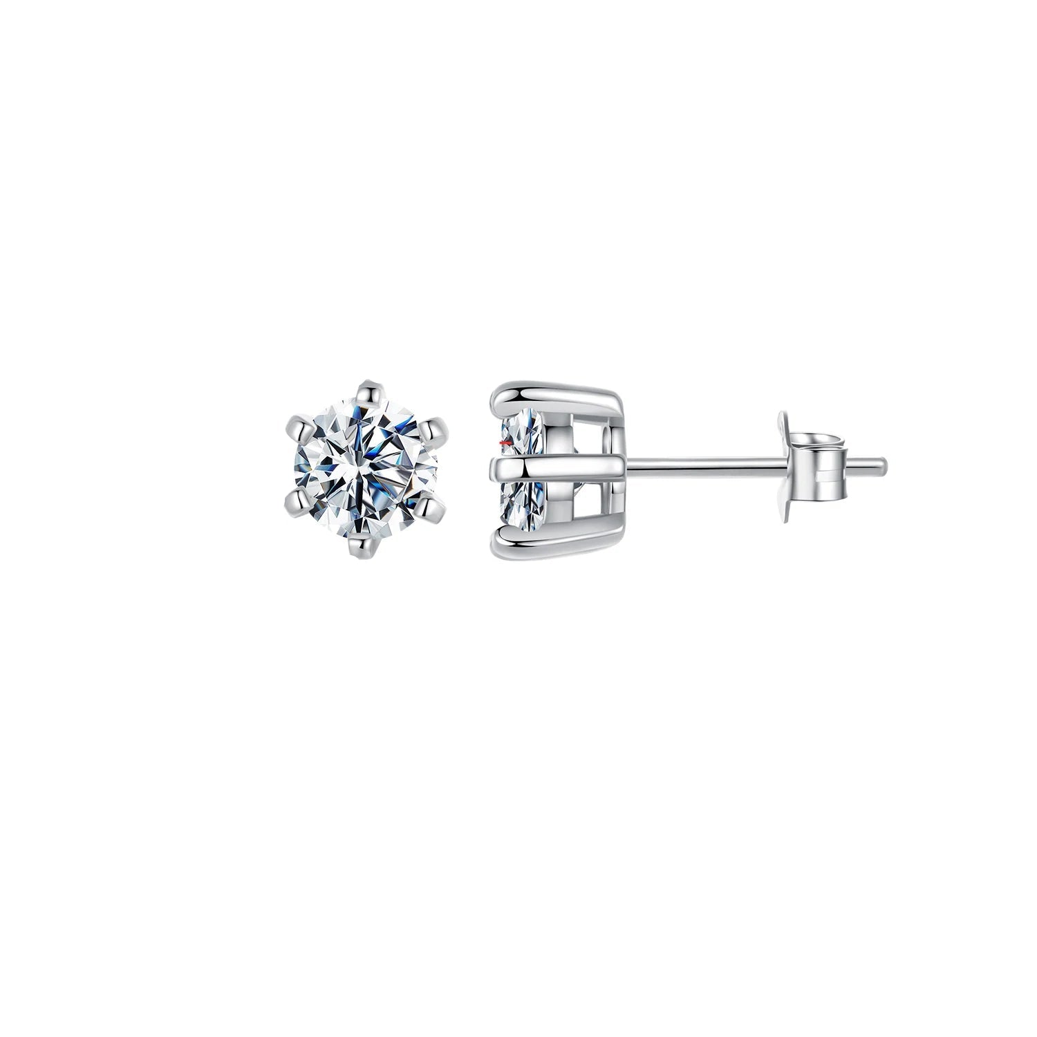 mirrorquenn Moissanite Stud Earrings 925 Sterling Silver Lab Diamond in shop online women's fashion