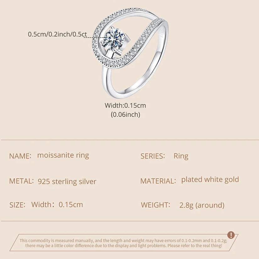 mirrorquenn Moissanite Wedding Band 925 Sterling Silver Gold Plated Ring in shop online women's fashion