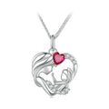   MirrorQuenn  Mother & Child Heart Necklace Mother's Love 