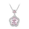   MirrorQuenn  Pink Blossom & Star Sterling Silver Necklace Pink 