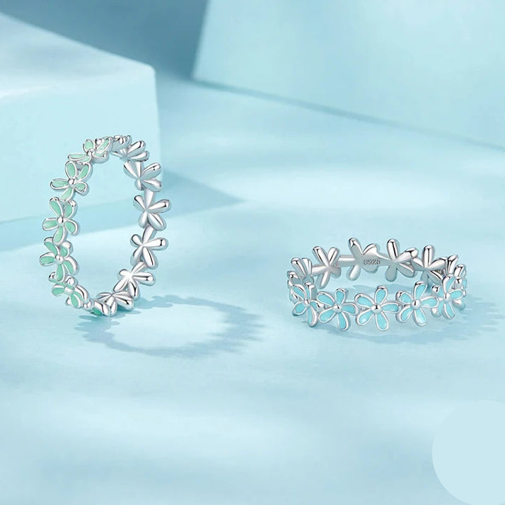   MirrorQuenn  Pink Flower Wreath Sterling Silver Ring SCR931-GN / 9-SCR931-GN / 10-SCR931-GN / 7-SCR931-GN / 8-SCR931 / 7 