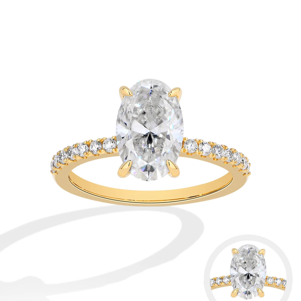   MirrorQuenn  Radiance 3.0ct Oval Solitaire S925 Sterling Silver / White Gold / 4-S925 Sterling Silver / White Gold / 4.5-S925 Sterling Silver / White Gold / 5-S925 Sterling Silver / White Gold / 5.5-S925 Sterling Silver / White Gold / 6 