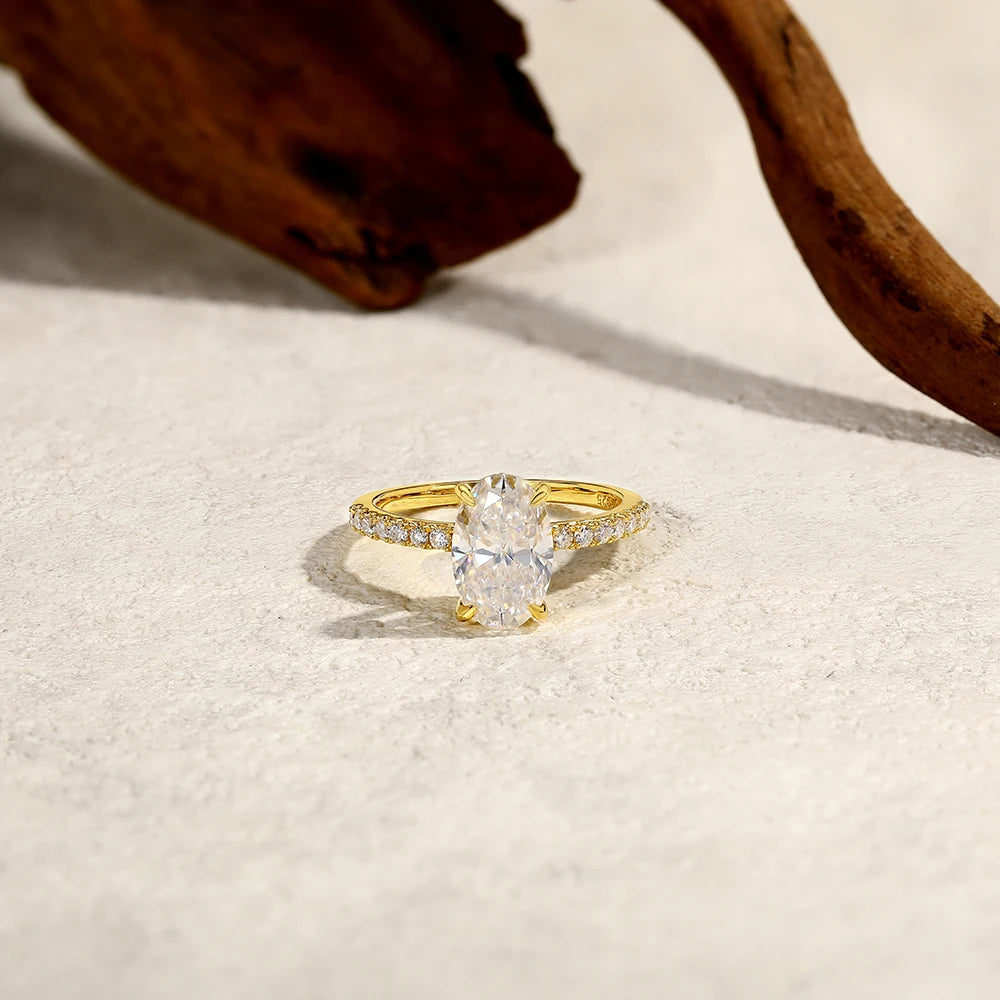   MirrorQuenn  Radiance 3.0ct Oval Solitaire S925 Sterling Silver / White Gold / 4-S925 Sterling Silver / White Gold / 4.5-S925 Sterling Silver / White Gold / 5-S925 Sterling Silver / White Gold / 5.5-S925 Sterling Silver / White Gold / 6 