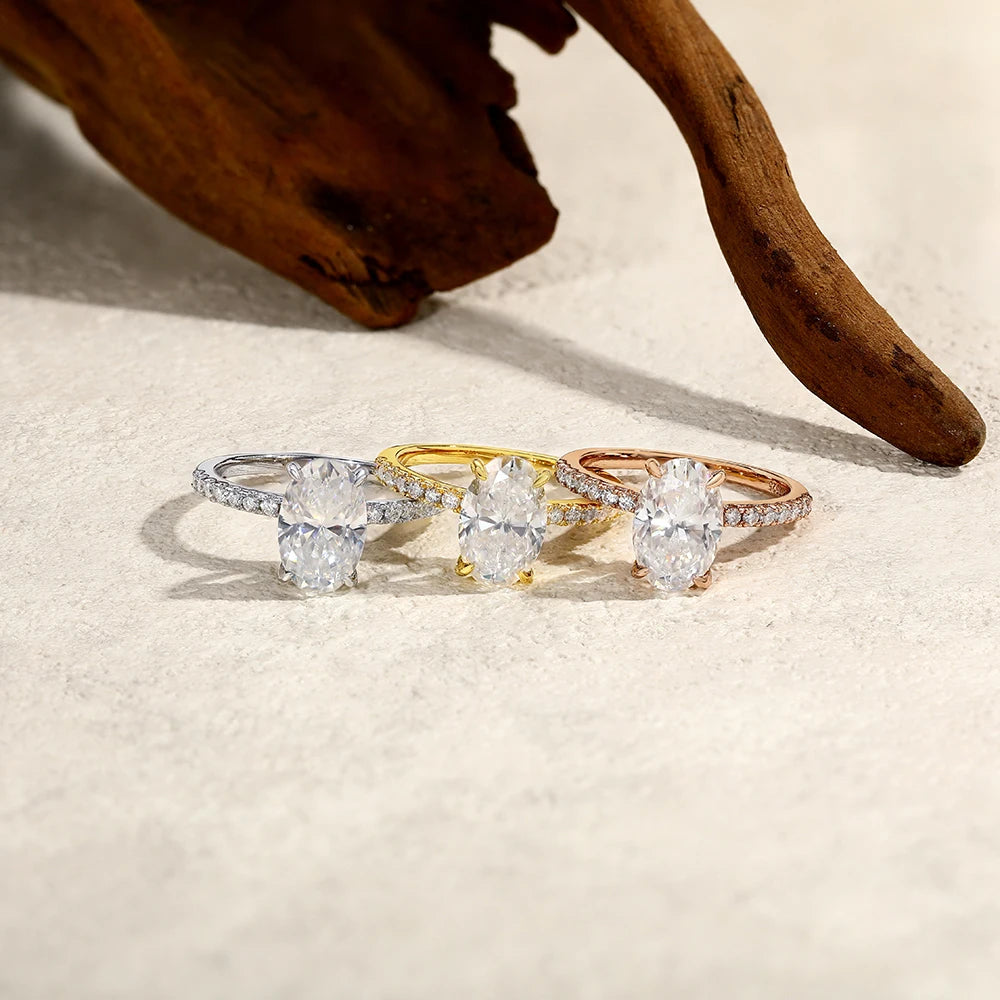   MirrorQuenn  Radiance 3.0ct Oval Solitaire S925 Sterling Silver / White Gold / 4-S925 Sterling Silver / White Gold / 4.5-S925 Sterling Silver / White Gold / 5-S925 Sterling Silver / White Gold / 5.5-S925 Sterling Silver / White Gold / 6 