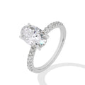   MirrorQuenn  Radiance 3.0ct Oval Solitaire S925 Sterling Silver / White Gold / 4-S925 Sterling Silver / White Gold / 4.5-S925 Sterling Silver / White Gold / 5-S925 Sterling Silver / White Gold / 5.5-S925 Sterling Silver / White Gold / 6 
