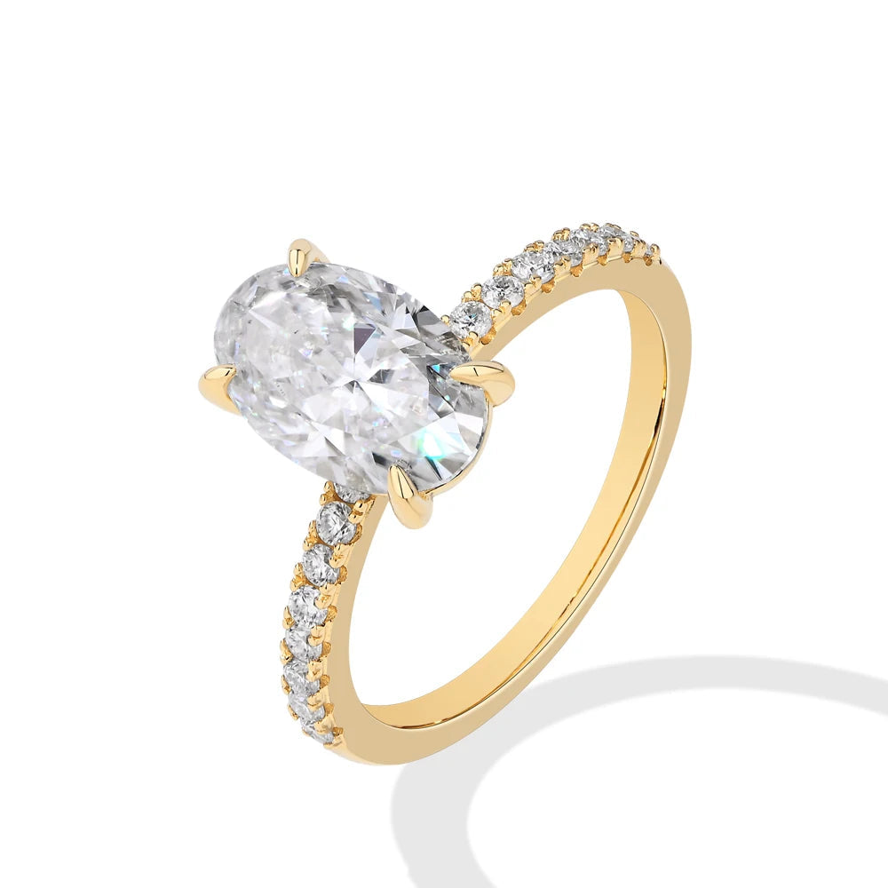   MirrorQuenn  Radiance 3.0ct Oval Solitaire S925 Sterling Silver / White Gold / 4-S925 Sterling Silver / White Gold / 4.5-S925 Sterling Silver / White Gold / 5-S925 Sterling Silver / White Gold / 5.5-S925 Sterling Silver / White Gold / 6 