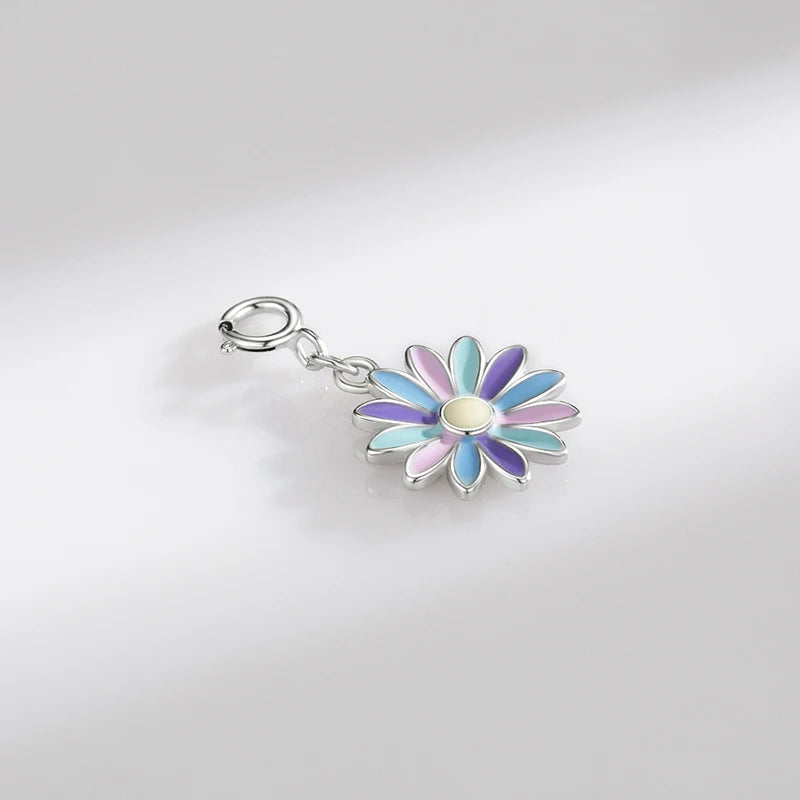   MirrorQuenn  Rainbow Enamel Flower Charm Rainbow Flower 