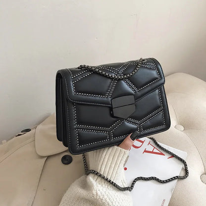 mirrorquenn Rivet Chain Crossbody in shop online women's fashion